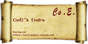 Csók Endre névjegykártya